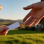 Συμβολική εικόνα με παιδικό χέρι που κρατά δελτίο λόττο και αερόστατο σε λιβάδι της Βαυαρίας