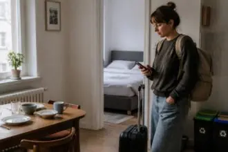 Επισκέπτρια σε τουριστικό διαμέρισμα στη Γερμανία, σε συμβολική εικόνα για τους νέους κανόνες της Airbnb
