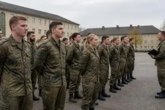 Στρατιωτικοί της Bundeswehr σε παράταξη σε γερμανικό στρατόπεδο
