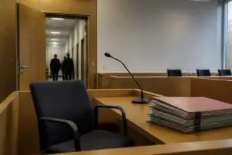 Συμβολική εικόνα άδειας αίθουσας γερμανικού δικαστηρίου για την υπόθεση των βιασμών στο Βερολίνο