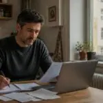 Άτομο εξετάζει έξοδα νοικοκυριού σε διαμέρισμα στη Γερμανία, συμβολική εικόνα για το διάμεσο εισόδημα και τη μεσαία τάξη