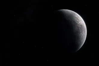 Καλλιτεχνική απεικόνιση μακρινού σφαιρικού ουράνιου σώματος στο διάστημα, για το υποψήφιο νάνο πλανήτη 2026 ED138
