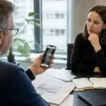 Στελέχη σε γραφείο μέσων ενημέρωσης εξετάζουν εφαρμογή σύντομων βίντεο σε κινητό