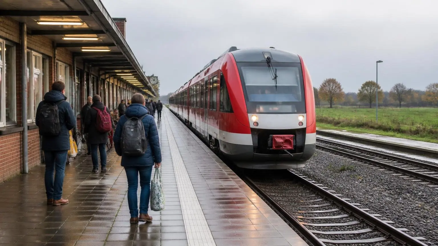 Περιφερειακό επιβατικό τρένο σε σταθμό της βόρειας Γερμανίας, συμβολική εικόνα για τα αυξημένα τέλη σιδηροδρομικών γραμμών
