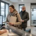 Ασθενείς περιμένουν στη γραμματεία ιατρείου στη Γερμανία για προγραμματισμό ραντεβού