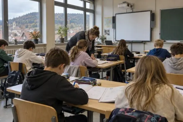 Μαθητές της 5ης τάξης σε αίθουσα γερμανικού σχολείου, για τους νέους κανόνες προαγωγής στη Realschule