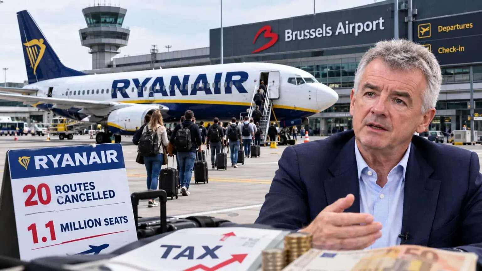 Βέλγιο: Η Ryanair κόβει 20 δρομολόγια και 1,1 εκατ. θέσεις λόγω της αύξησης του φόρου