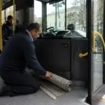 Συμβολική εικόνα οδηγού λεωφορείου στο Σανκτ Πέλτεν κατά το διάλειμμά του κοντά σε χαλάκι προσευχής