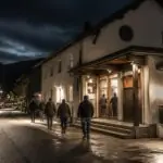 Συμβολική νυχτερινή σκηνή έξω από χώρο μουσικών εκδηλώσεων στην Ελβετία, για την υπόθεση θανάτου στο Tuggen